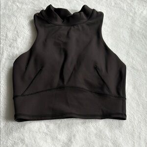 Lululemon Black Fitted Sleeveless Crop Tank Top
